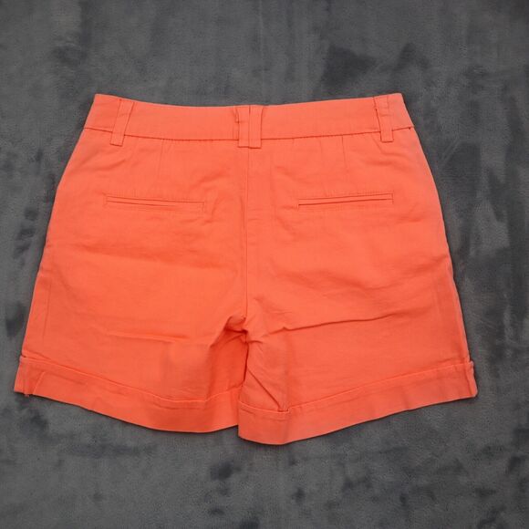 Ponny Tail Shorts Womens S Neon Orange Flat Front Mid Rise Slash Pockets Chino - Picture 9 of 16
